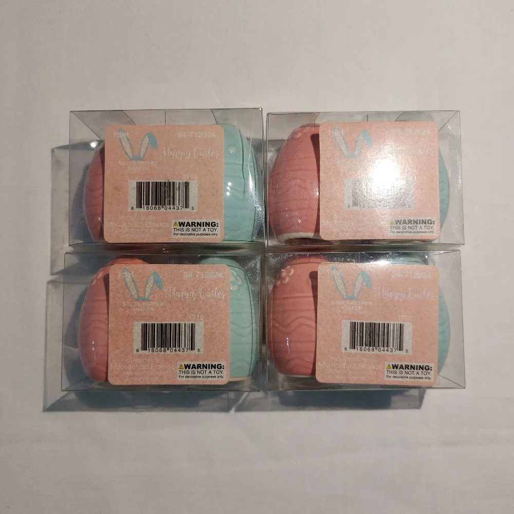 Pastel Decorative Easter Egg Ceramic Salt and Pepper Sets 8 Sets NEW
